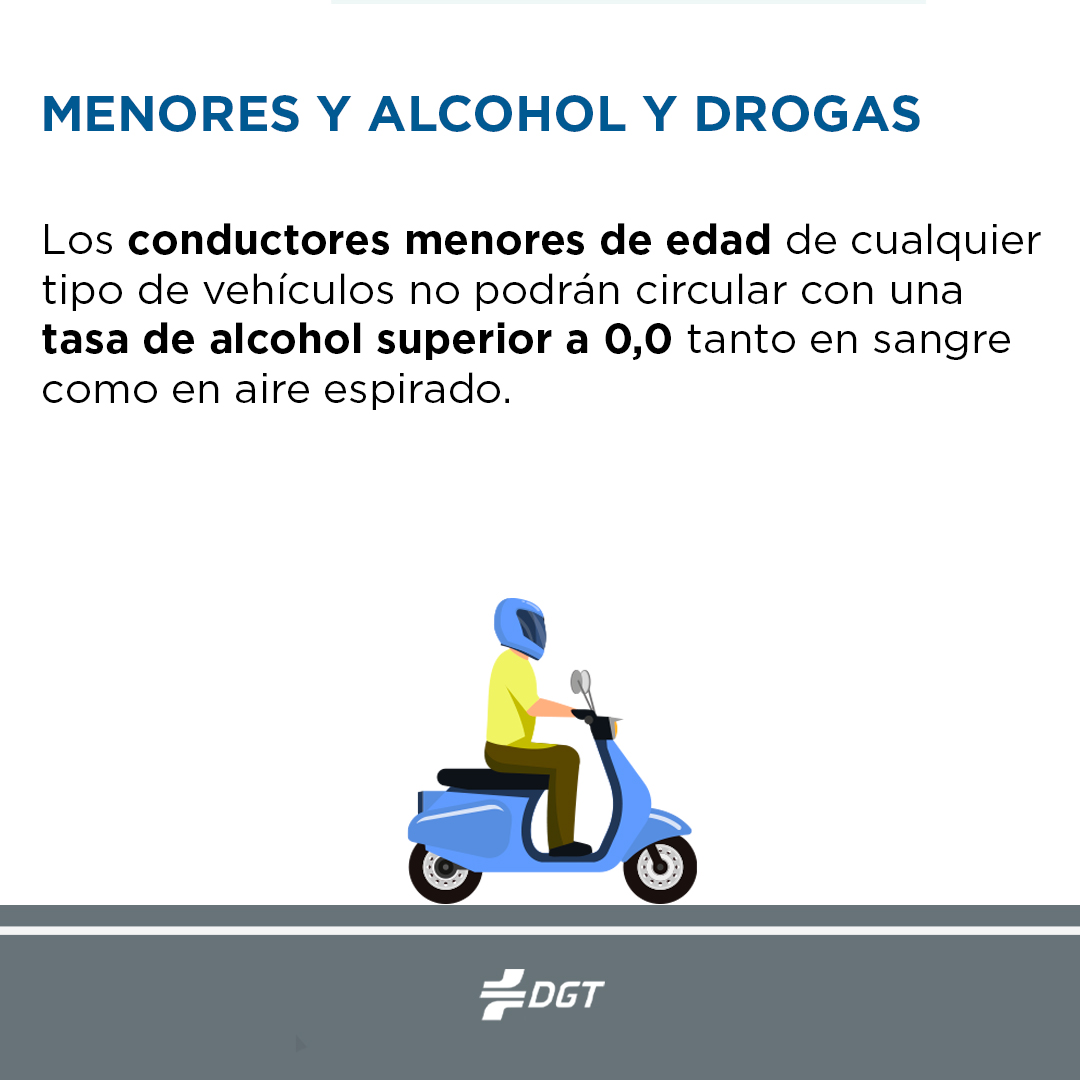 Normas de conducción para menores en referencia al alcohol y drogas